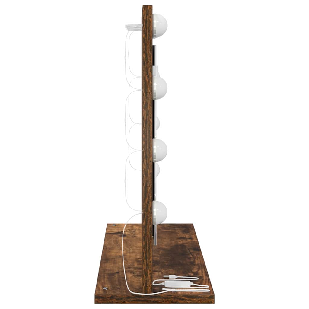 Specchio da Vanità Rettangolare Rovere fumé 60 x 45 x 18 cm