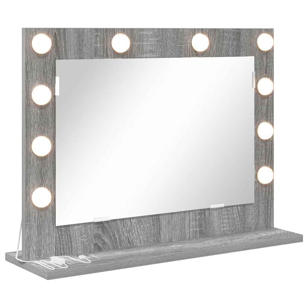 Specchio da Vanità Rettangolare Grigio Sonoma 60 x 45 x 18 cm