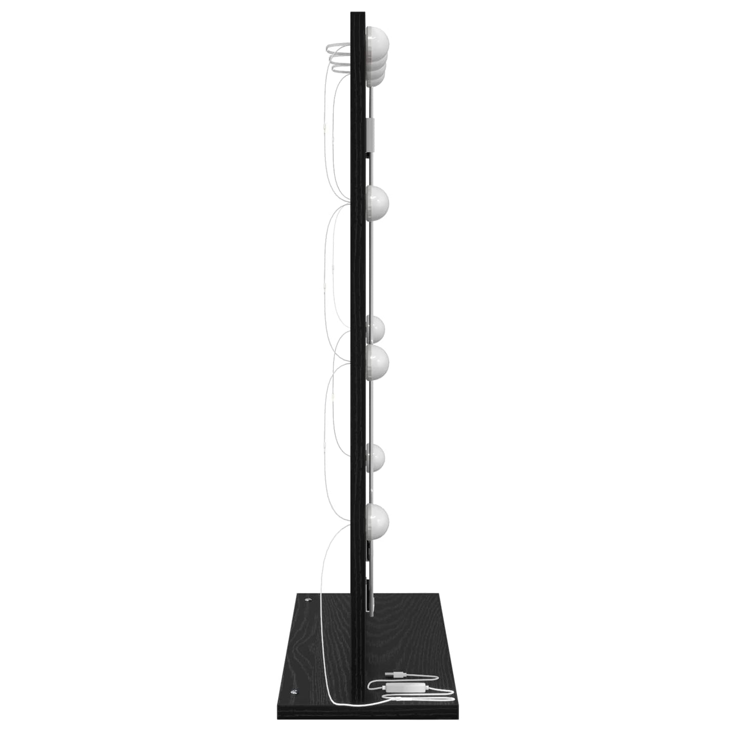 Specchio da Vanità Rettangolare Rovere Nero 70 x 50 x 18 cm