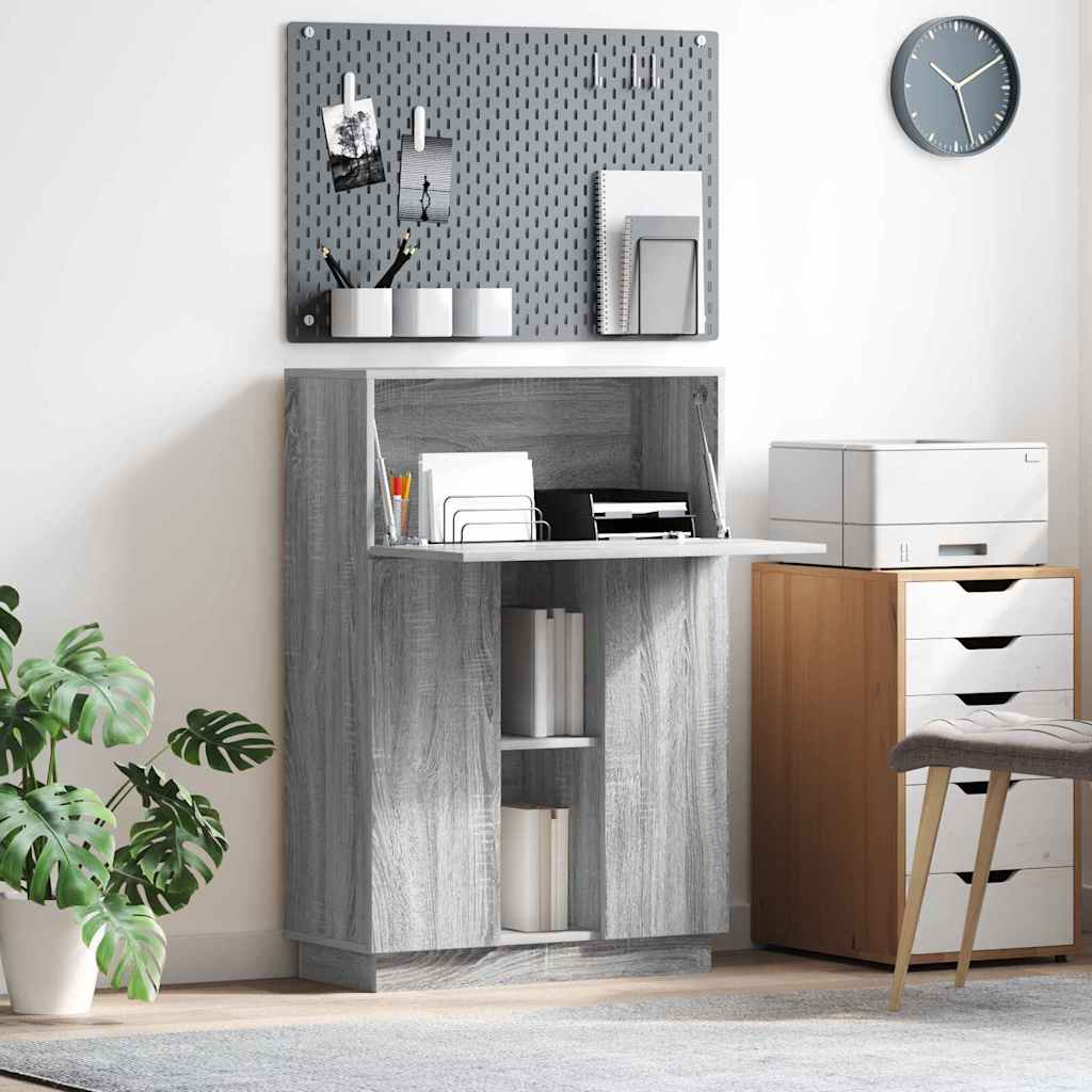 Scrivania con lo scaffale Grigio Sonoma 71,5 x 31,5 x 106,5 cm