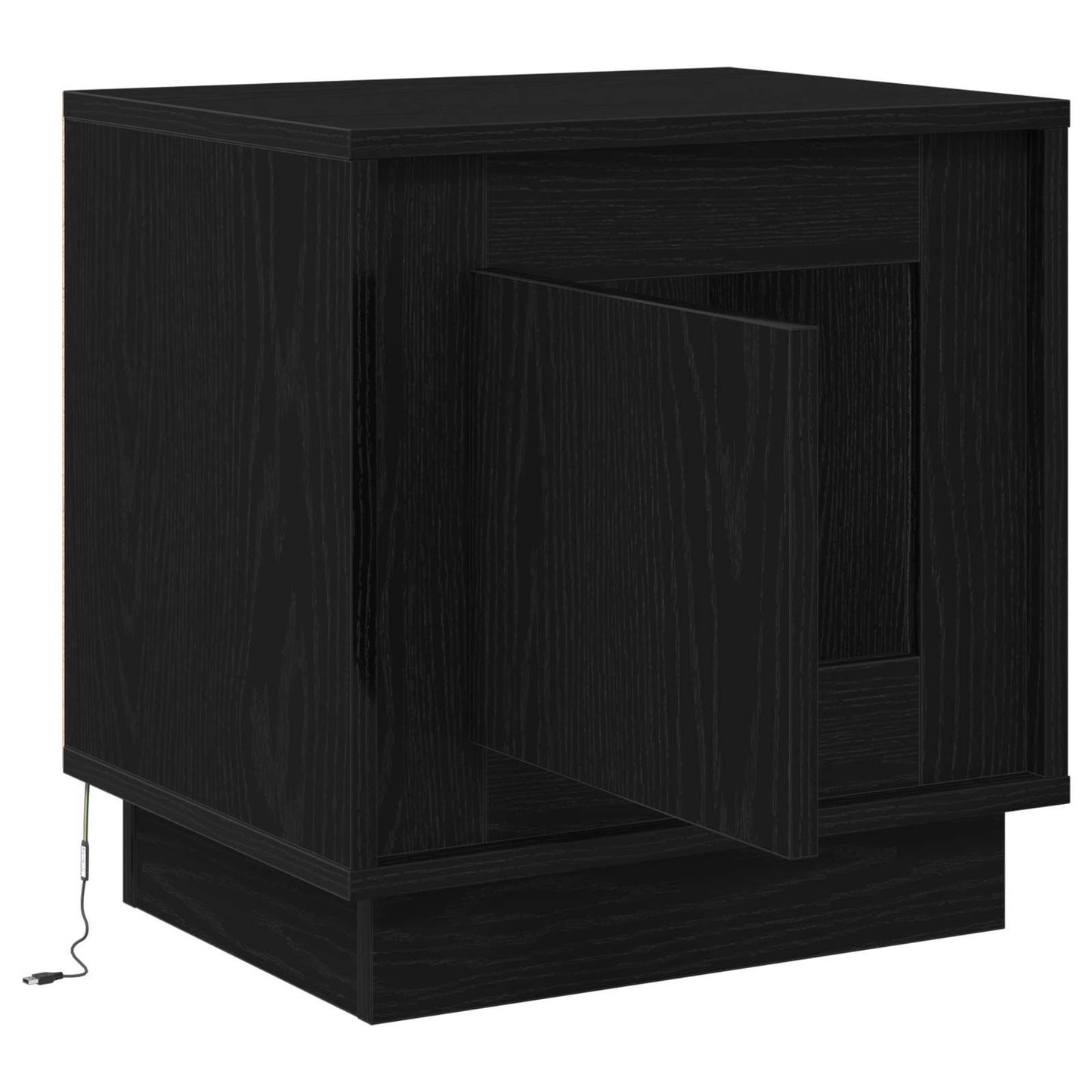 Armadio da Notte Nero 44 x 34,5 x 45 cm Legno multistrato
