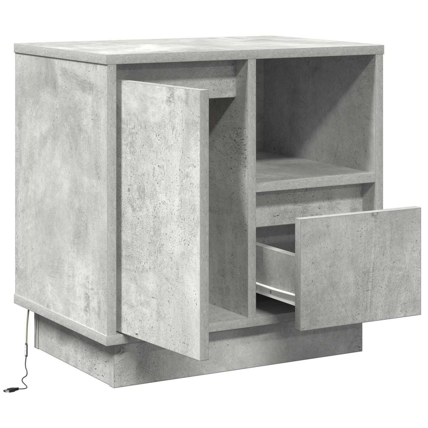 Armadio da Notte con cassetto Grigio cemento 50 x 34,5 x 50 cm.