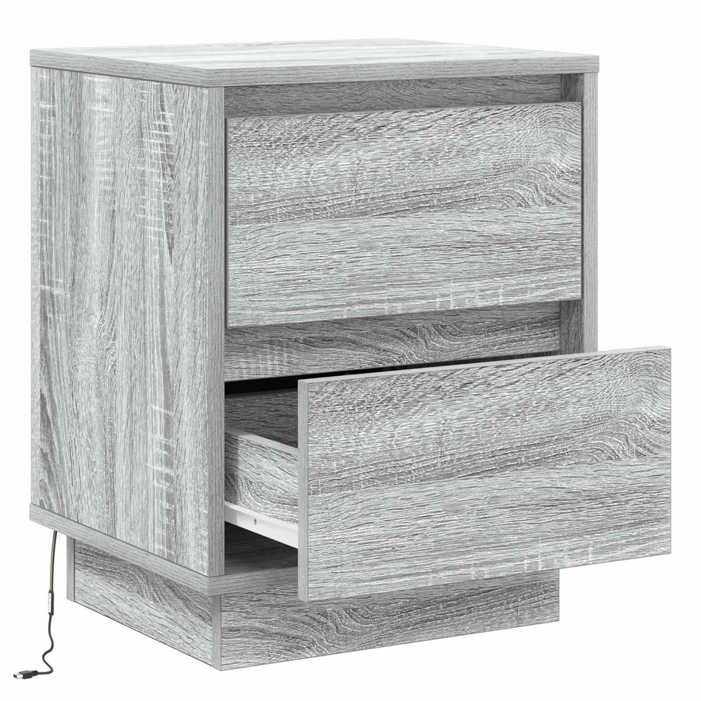 Armadio da Notte Grigio 39 x 34,5 x 50 cm Legno multistrato