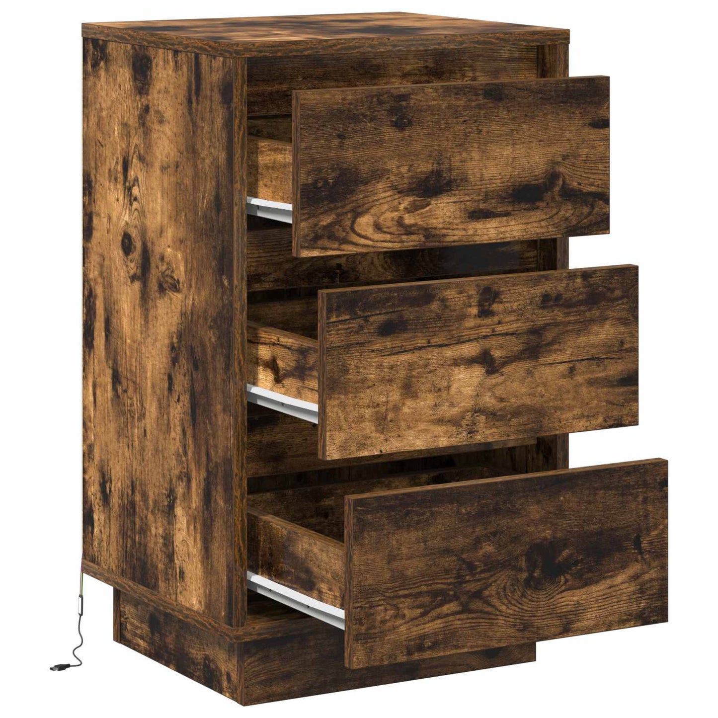 Armadio da Notte con cassetto Rovere fumé 39 x 34,5 x 65 cm