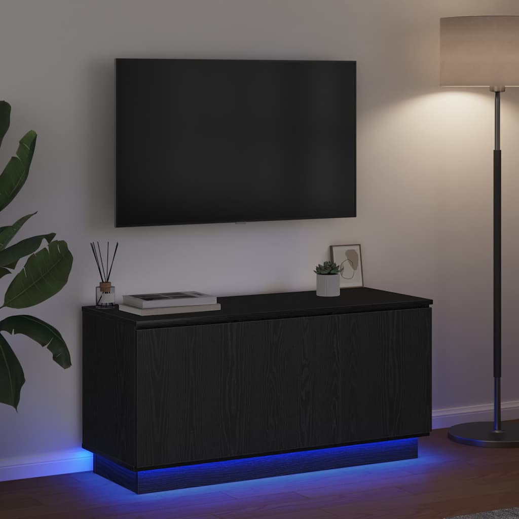 Mobile TV Rovere Nero 100 x 38 x 49 cm Legno multistrato