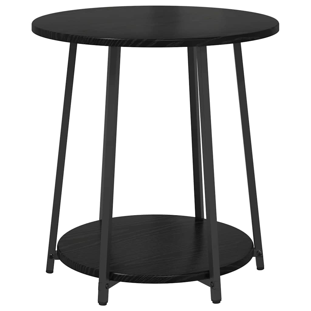 Set tavolini con lo scaffale 2 pcs Rovere Nero