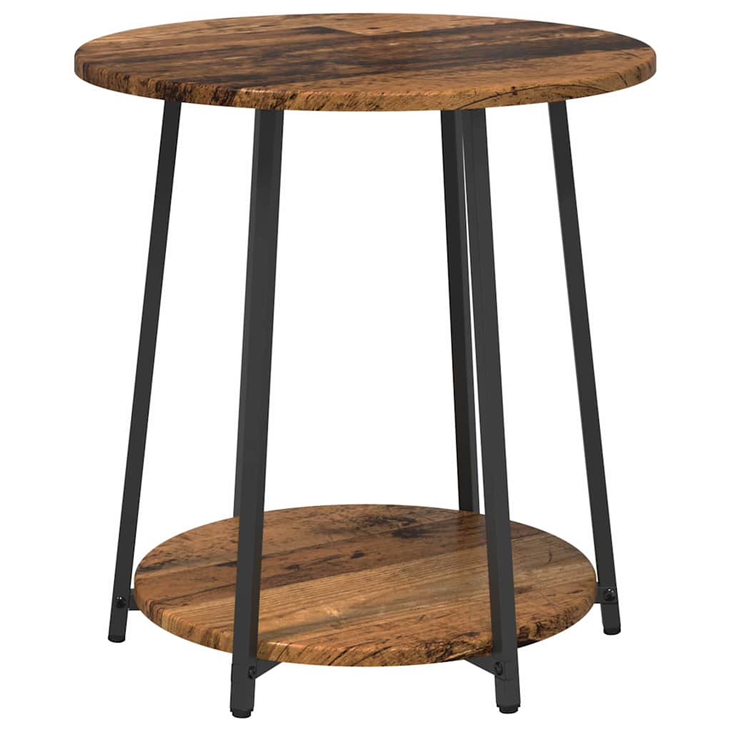 Set tavolini con lo scaffale 2 pcs Legno Antico e Nero