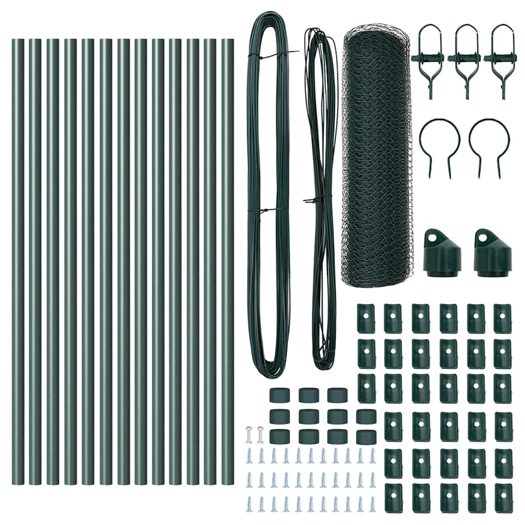 Palo della recinzione Verde 25 x 0,5 m (rete da 25 mm) Acciaio