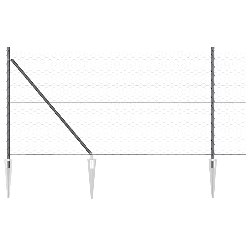 Palo della recinzione Grigio 50 x 1 m (griglia 50 mm)