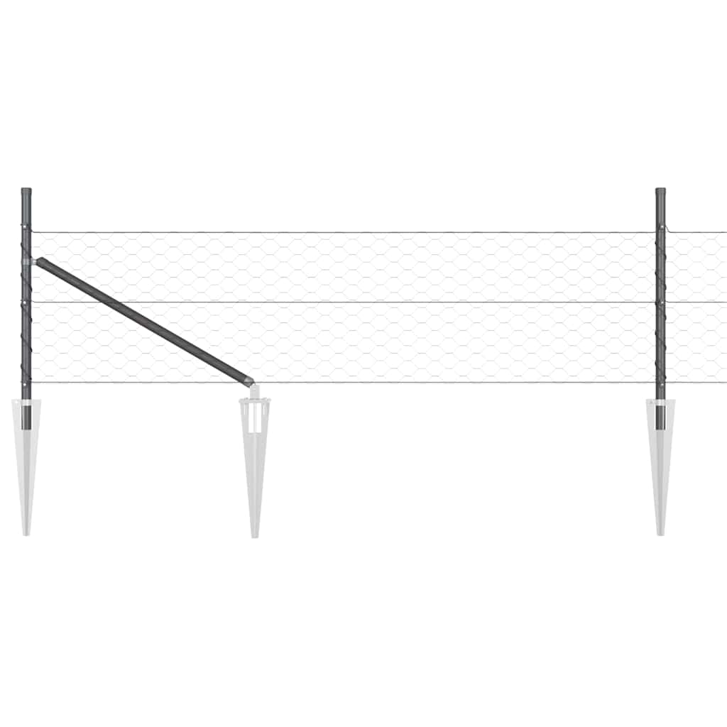 Palo della recinzione Grigio 100 x 0,5 m (maglia di 50 mm)