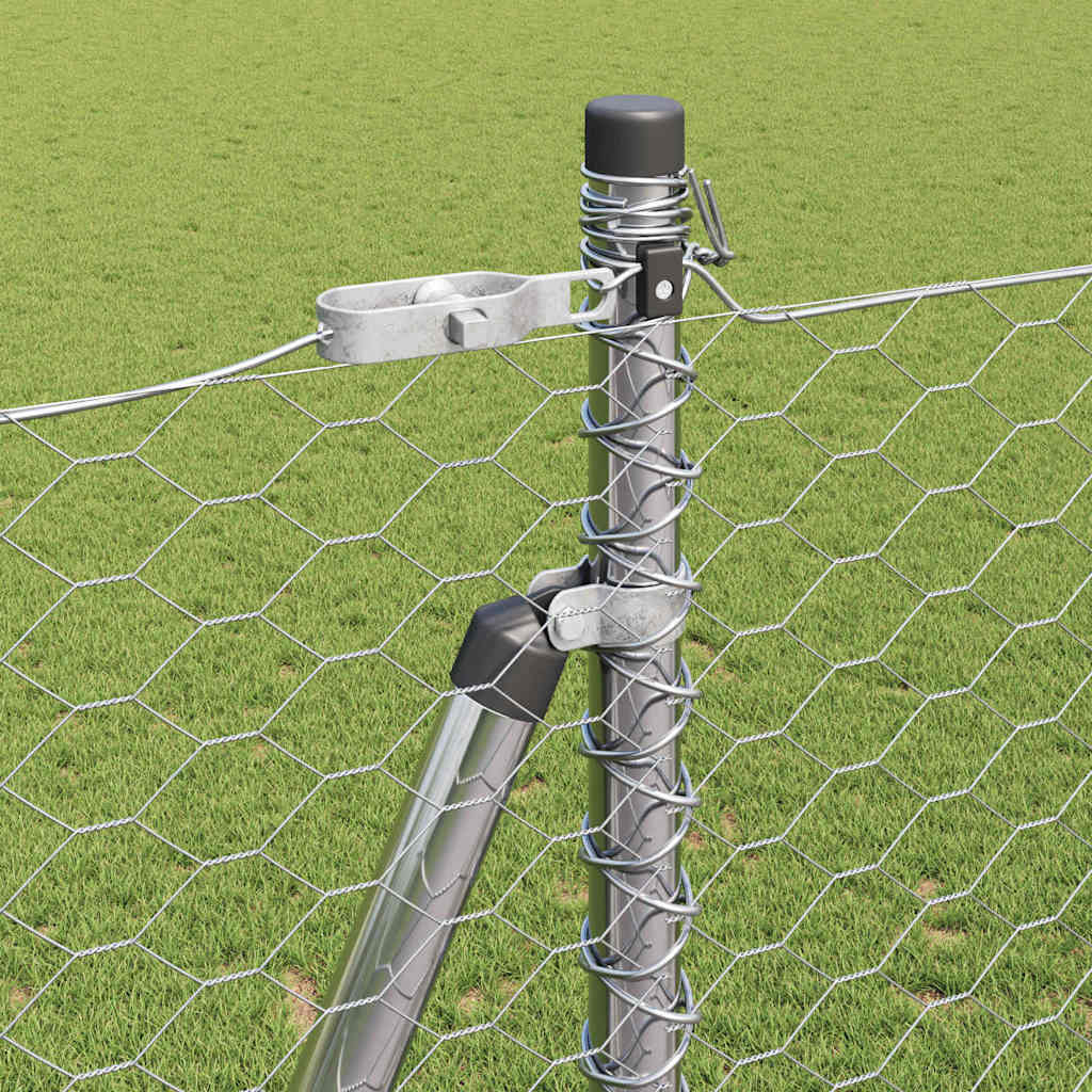 Palo della recinzione Argento 50 x 1,5 m (maglia 36 mm) Acciaio