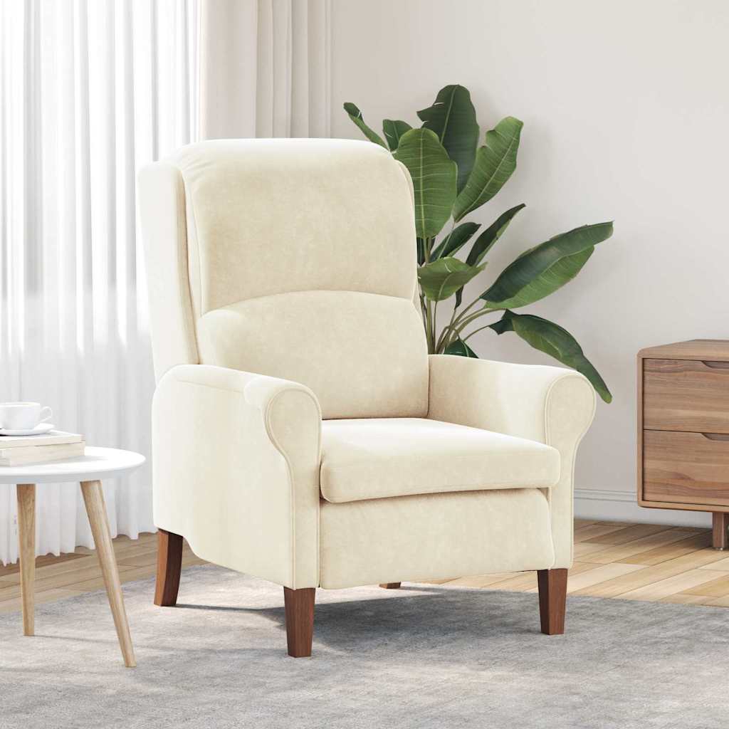 poltrona Crema 76 x 94 x 102 cm Velluto