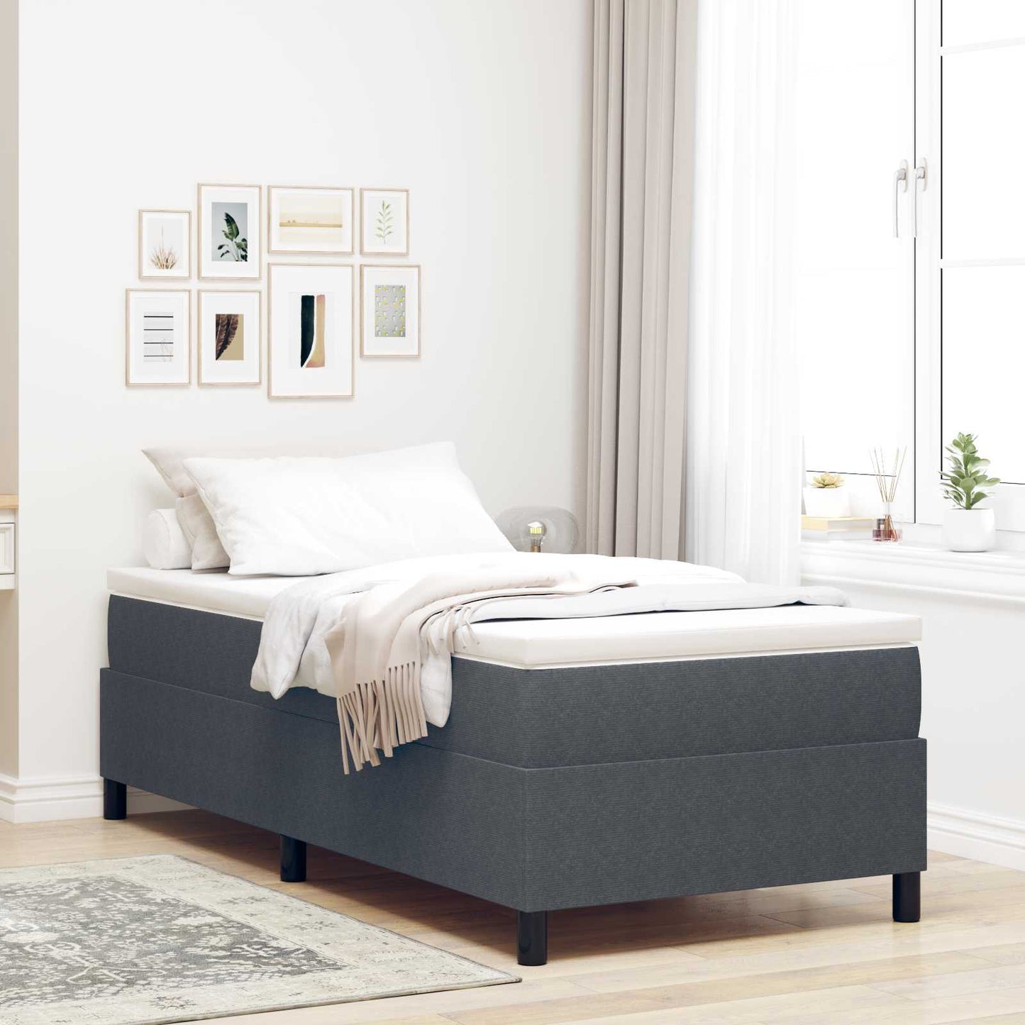 Struttura letto piattaforma Grigio scuro 80 x 200 cm