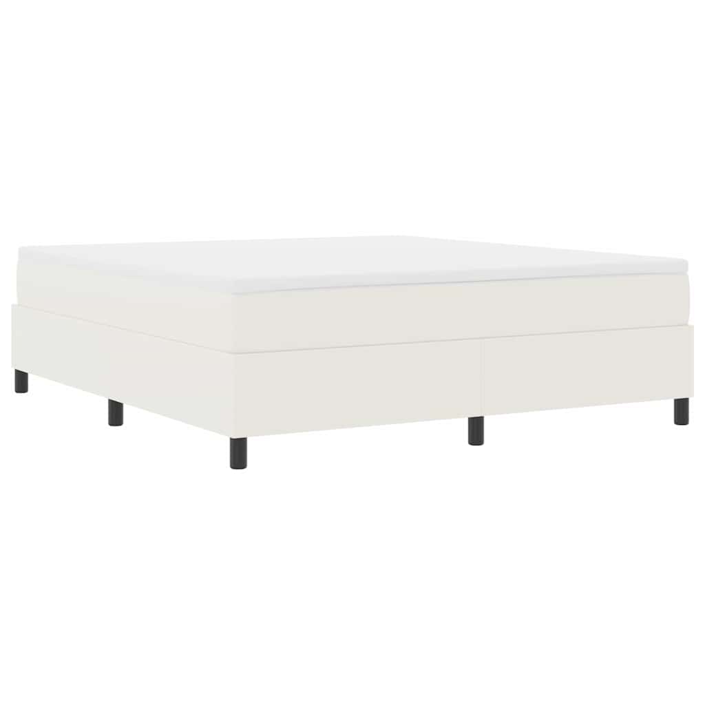 Letto a molle Crema e Bianco 180 x 200 cm Tessuto in Cords