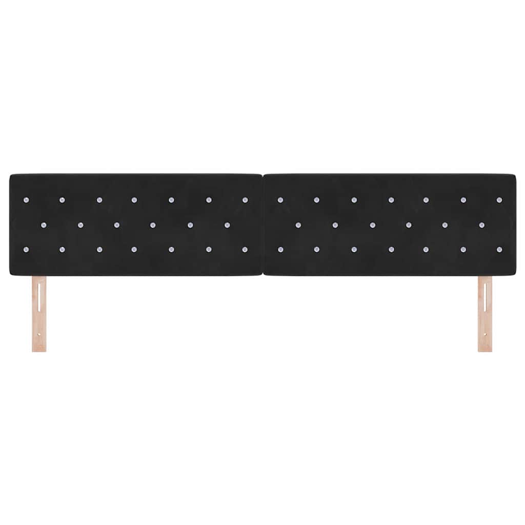 Testiera LED con strisce LED con testiera Nero 200 cm Velluto