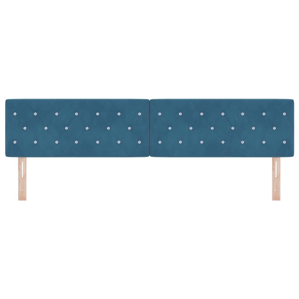 Testiera LED con strisce LED Blu Scuro 200 cm Velluto