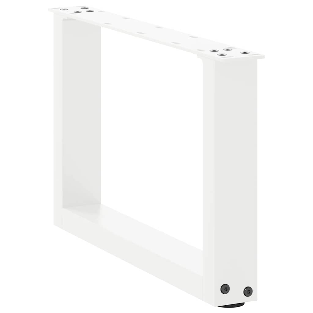 Gambe per Tavolino da Caffè a Forma di U 2 pz Bianche 50x(30-31) cm Acciaio