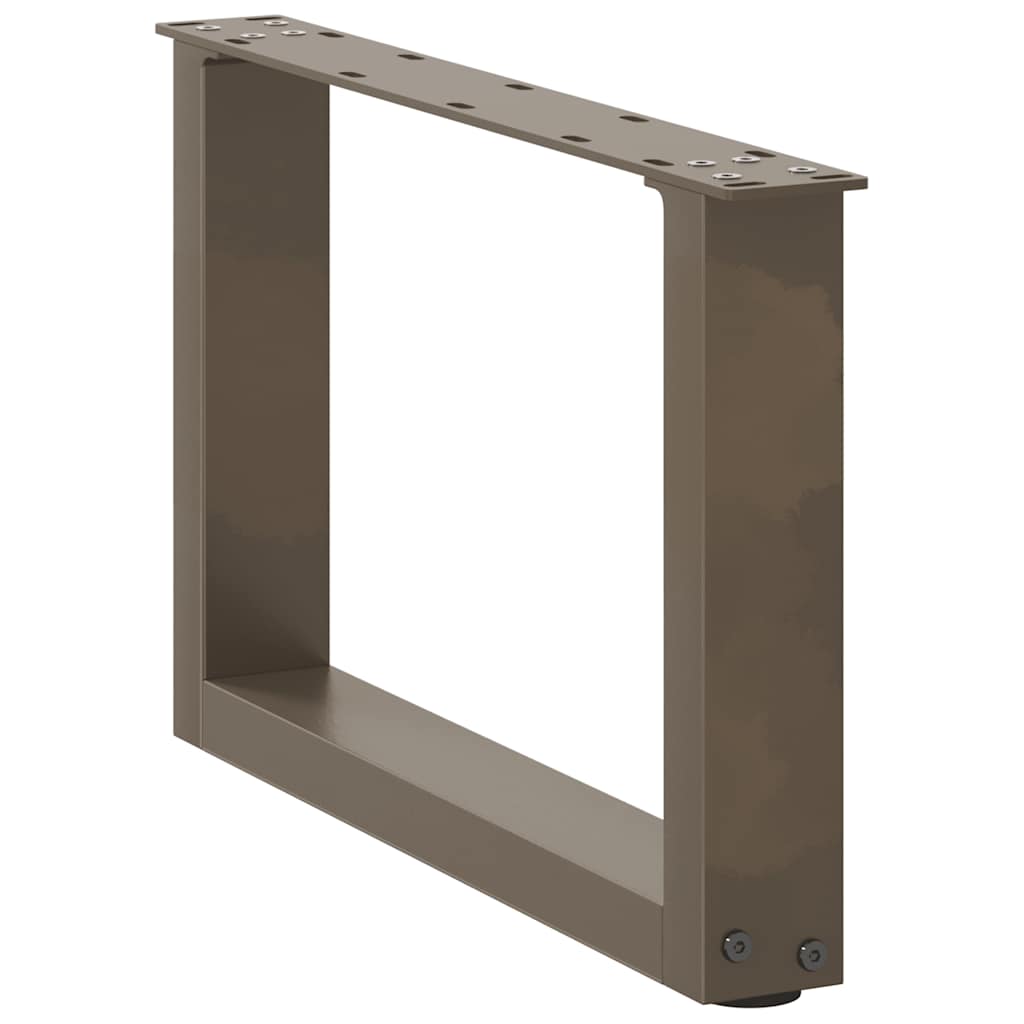 Gambe per Tavolino da Caffè a Forma di U 2 pz Acciaio Naturale 50x(30-31) cm Acciaio