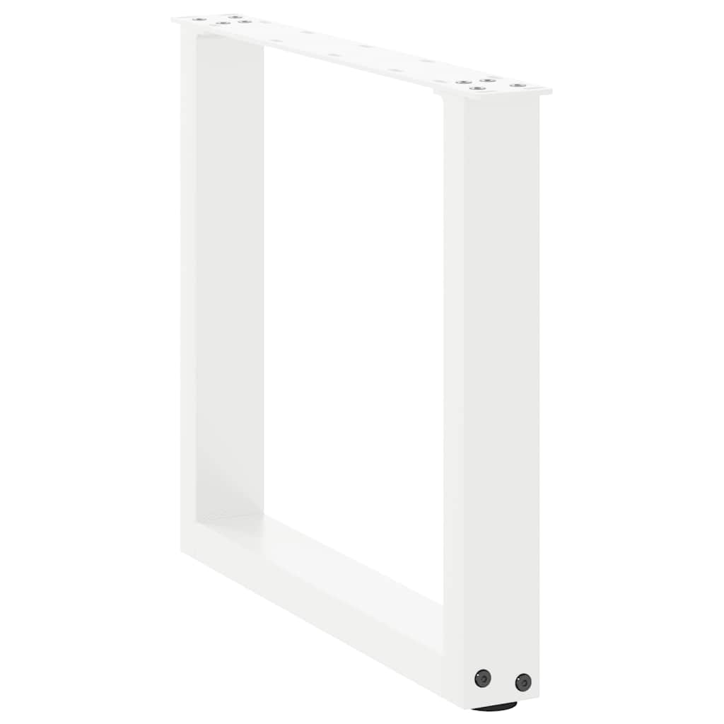 Gambe per Tavolino da Caffè a Forma di U 2 pz Bianche 50x(42-43) cm Acciaio