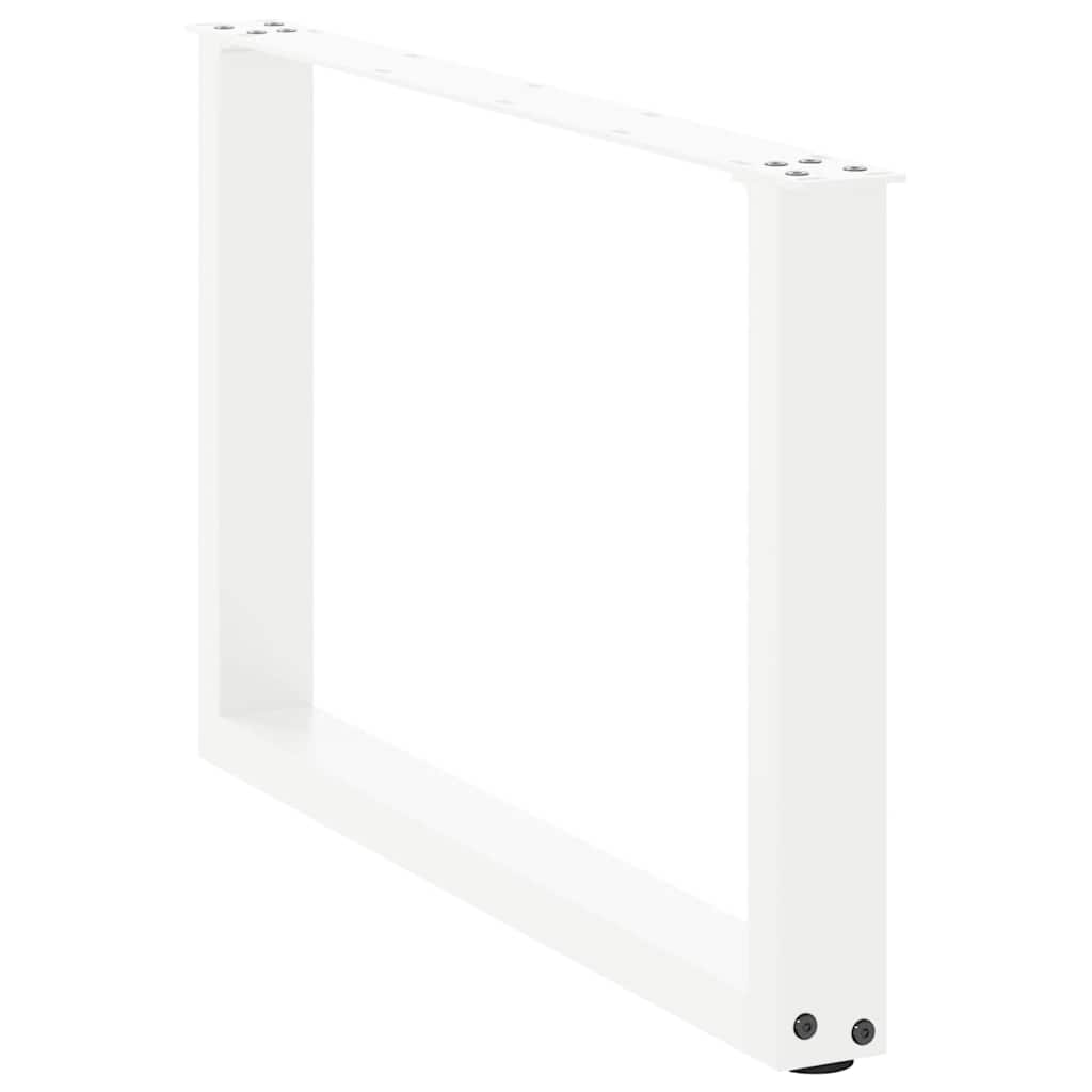 Gambe per Tavolino da Caffè a Forma di U 2 pz Bianche 60x(42-43) cm Acciaio