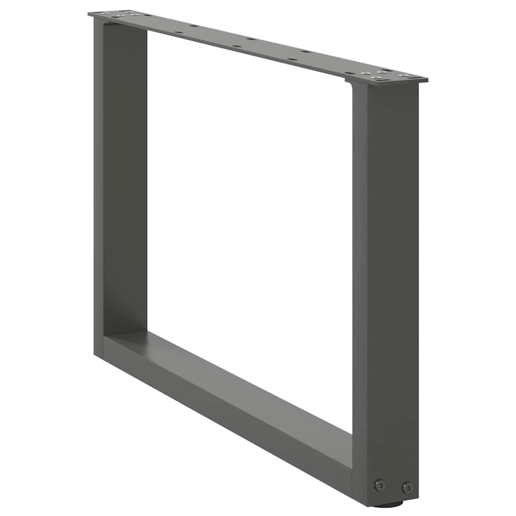 Gambe per Tavolino da Caffè a Forma di U 2 pz Antracite 60x(42-43) cm Acciaio