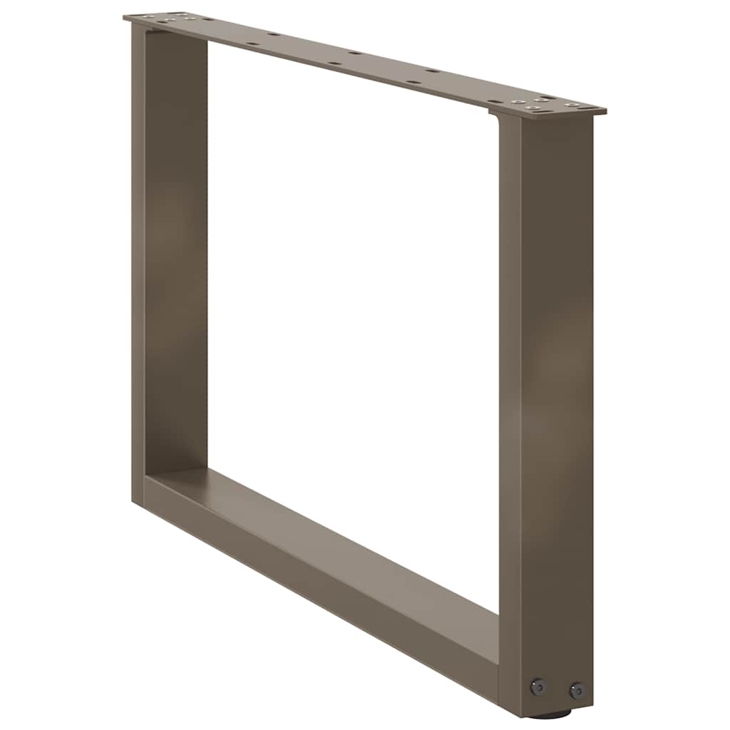 Gambe per Tavolino da Caffè a Forma di U 2 pz Acciaio Naturale 60x(42-43) cm Acciaio