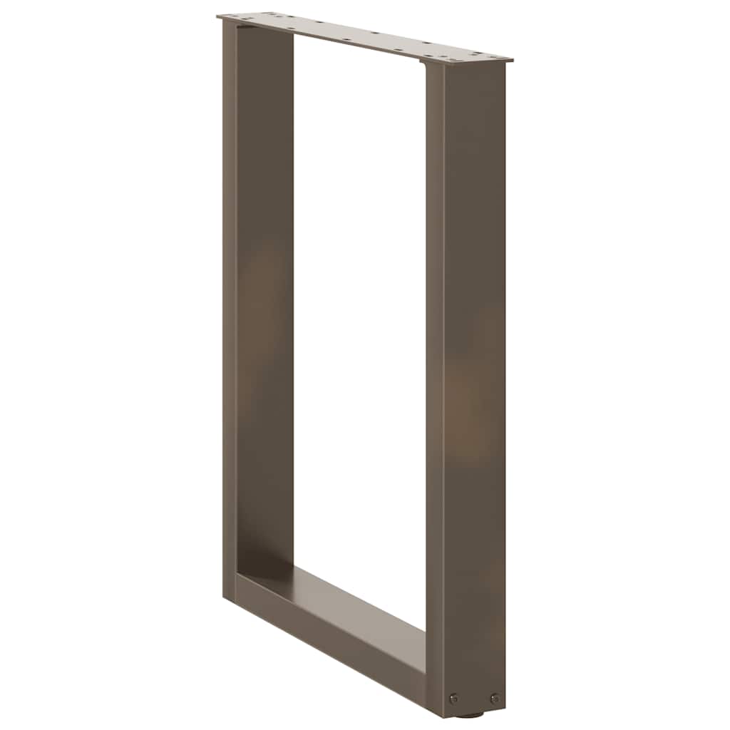 Gambe per tavolo da pranzo a forma di U 2 pz in acciaio naturale 60x(72-73) cm