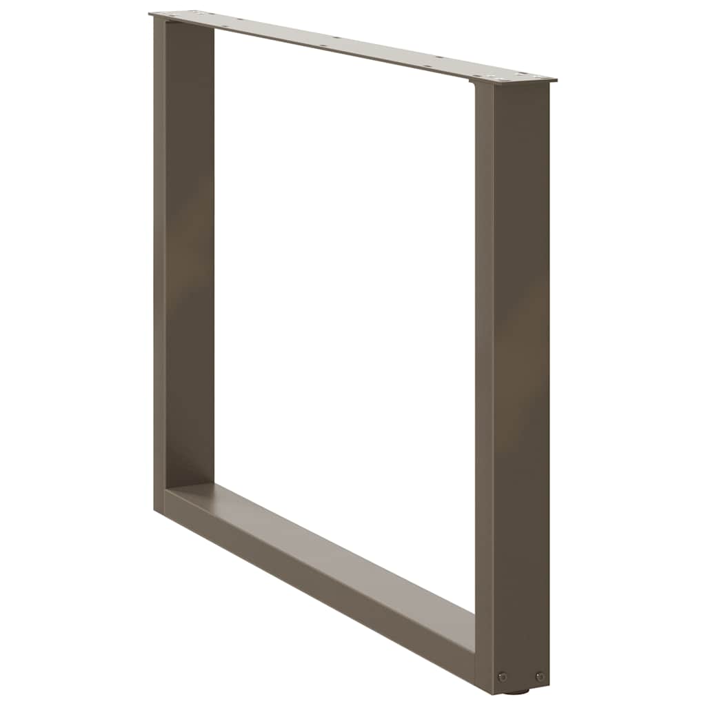 Gambe per tavolo da pranzo a forma di U 2 pz in acciaio naturale 100x(72-73) cm