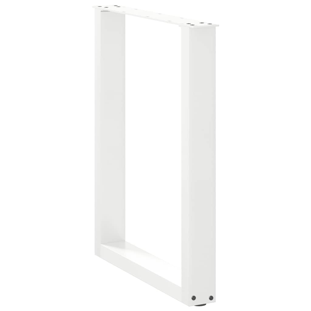 Gambe per tavolo da pranzo a forma di U 3 pz bianche 70x(72-73) cm in acciaio