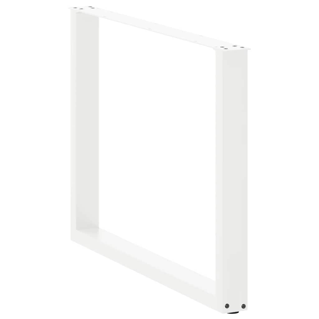 Gambe per tavolo da pranzo a forma di U 3 pz bianche 100x(72-73) cm in acciaio