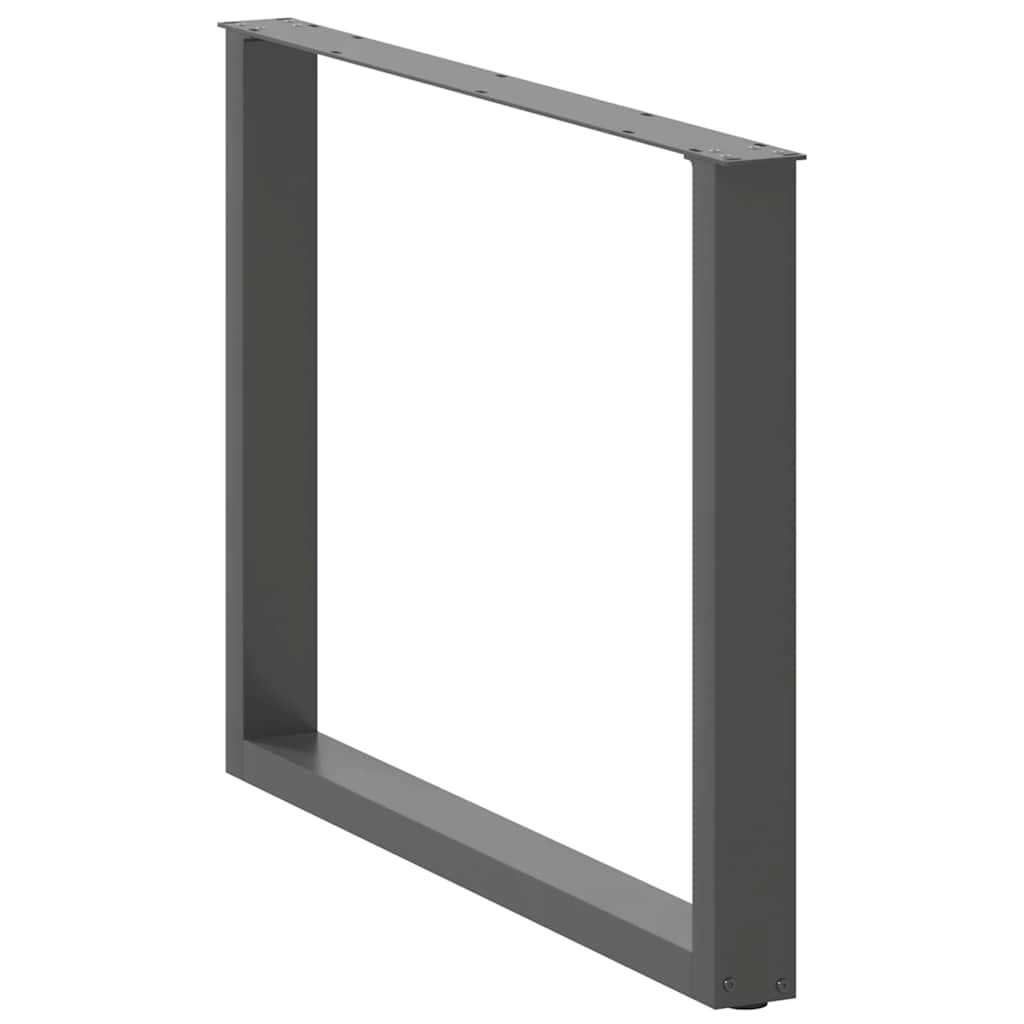 Gambe per tavolo da pranzo a forma di U 3 pz Antracite 100x(72-73) cm Acciaio