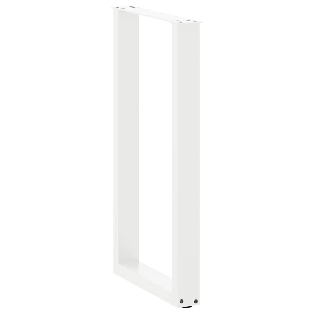 Gambe per tavolo da bar a forma di U 2 pz bianche 50x(90-91) cm in acciaio
