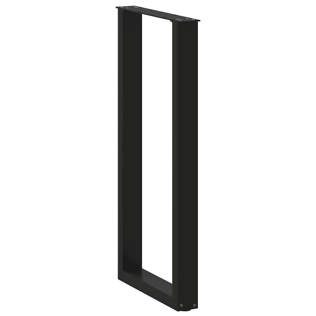 Gambe per tavolo da bar a forma di U 2 pz nere 40x(100-101) cm in acciaio