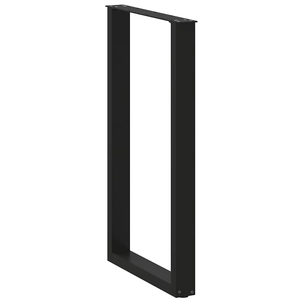 Gambe per tavolo da bar a forma di U 2 pz nere 60x(100-101) cm in acciaio