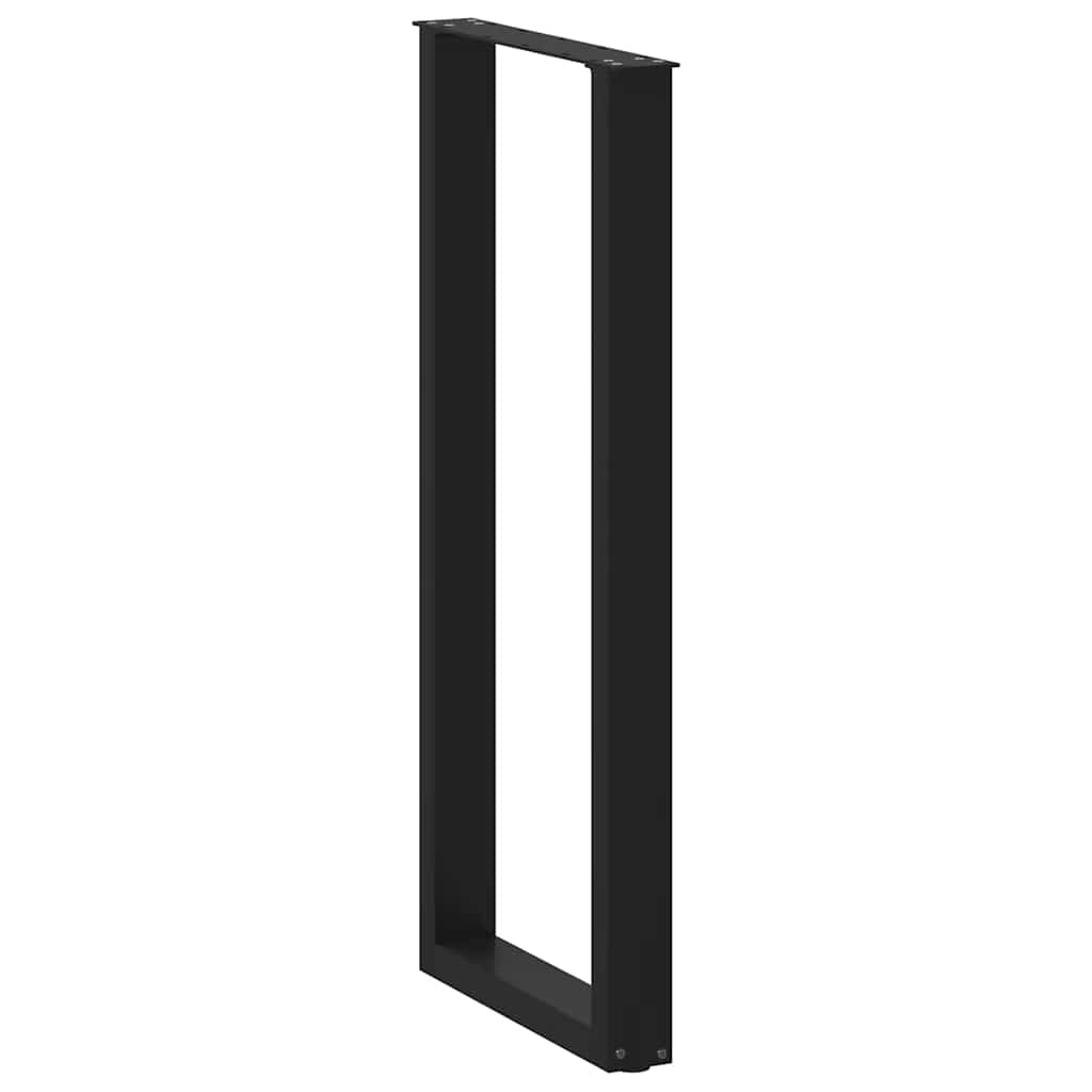 Gambe per tavolo da bar a forma di U 2 pz nere 50x(110-111) cm in acciaio