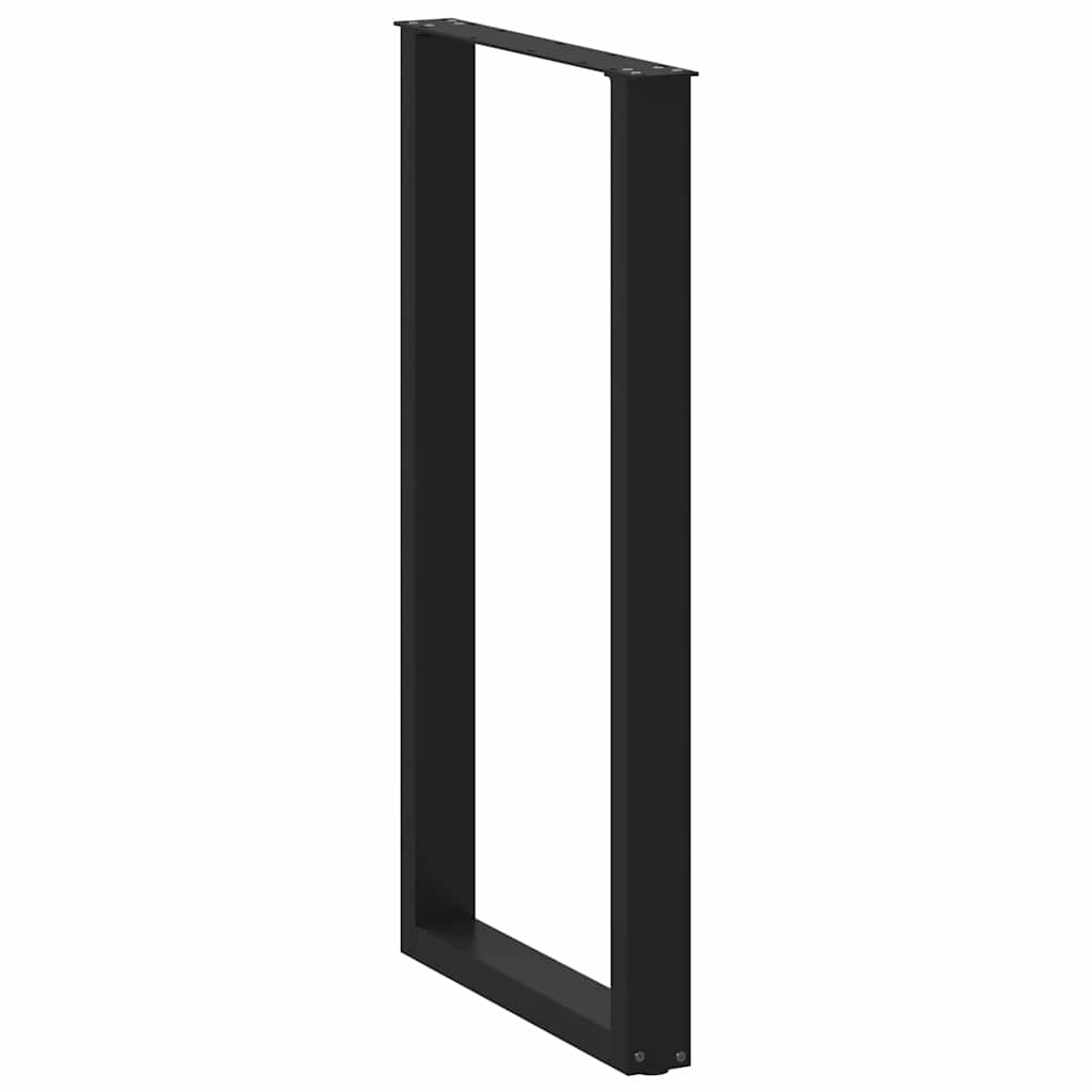 Gambe per tavolo da bar a forma di U 2 pz nere 60x(110-111) cm in acciaio