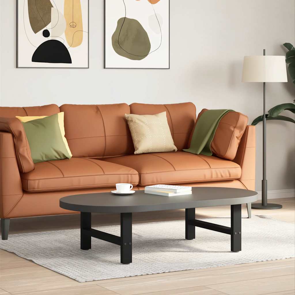 Gambe per Tavolino da Caffè Nere 2 pz 60x(30-31) cm Acciaio