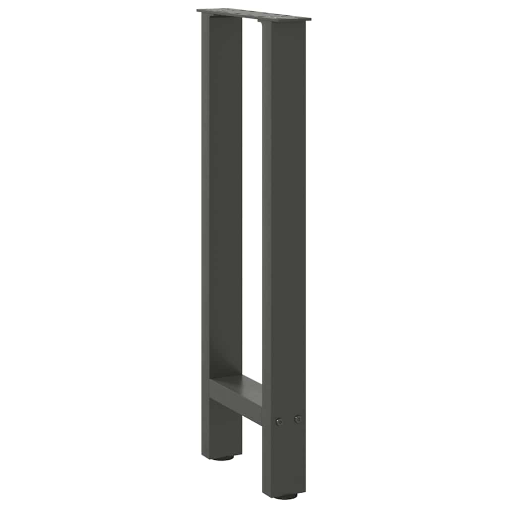 Gambe per tavolo consolle antracite 2 pz 38x(72-73) cm in acciaio
