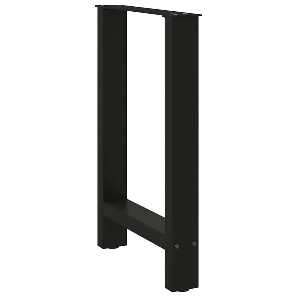 Gambe per tavolo da pranzo nere 2 pz 50x(72-73) cm in acciaio