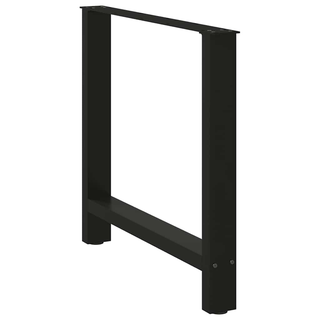 Gambe per tavolo da pranzo nere 2 pz 70x(72-73) cm in acciaio