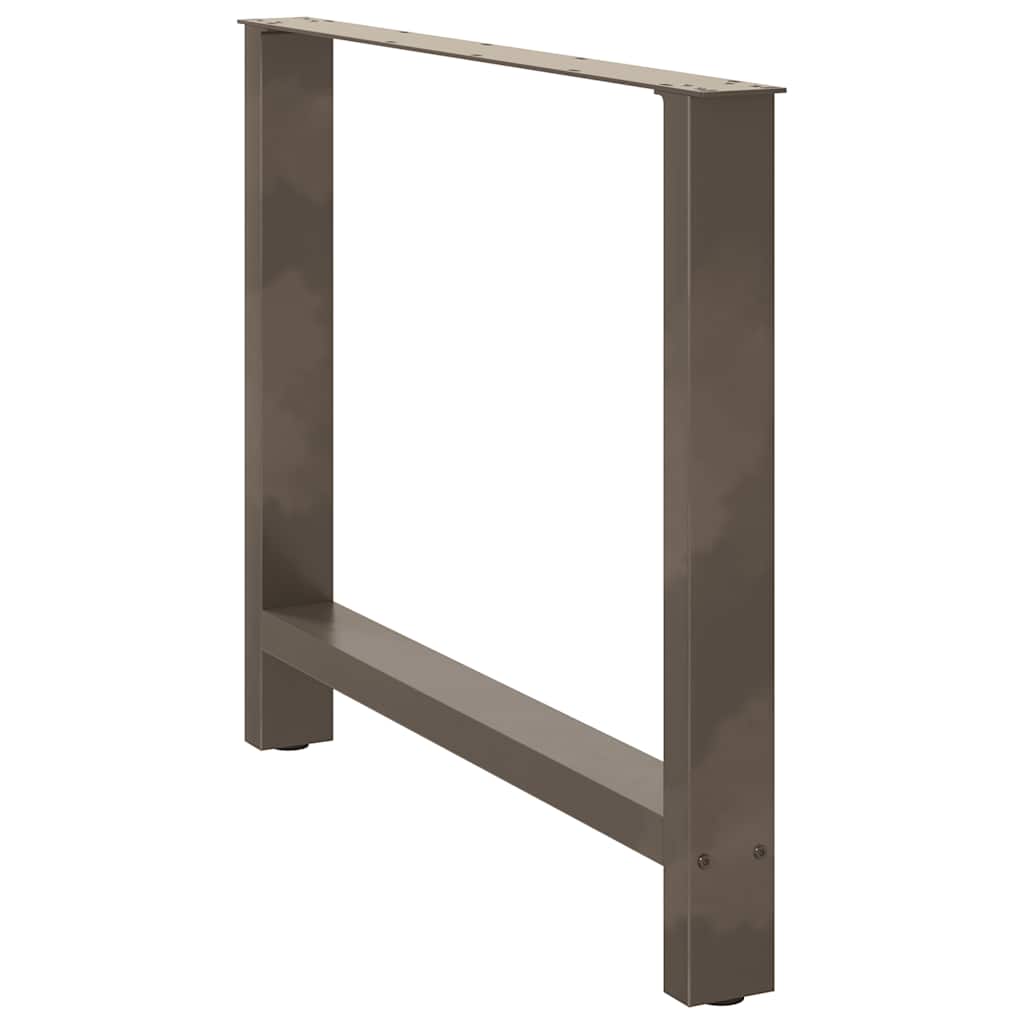 Gambe per tavolo da pranzo in acciaio naturale 2 pz 90x(72-73) cm Acciaio