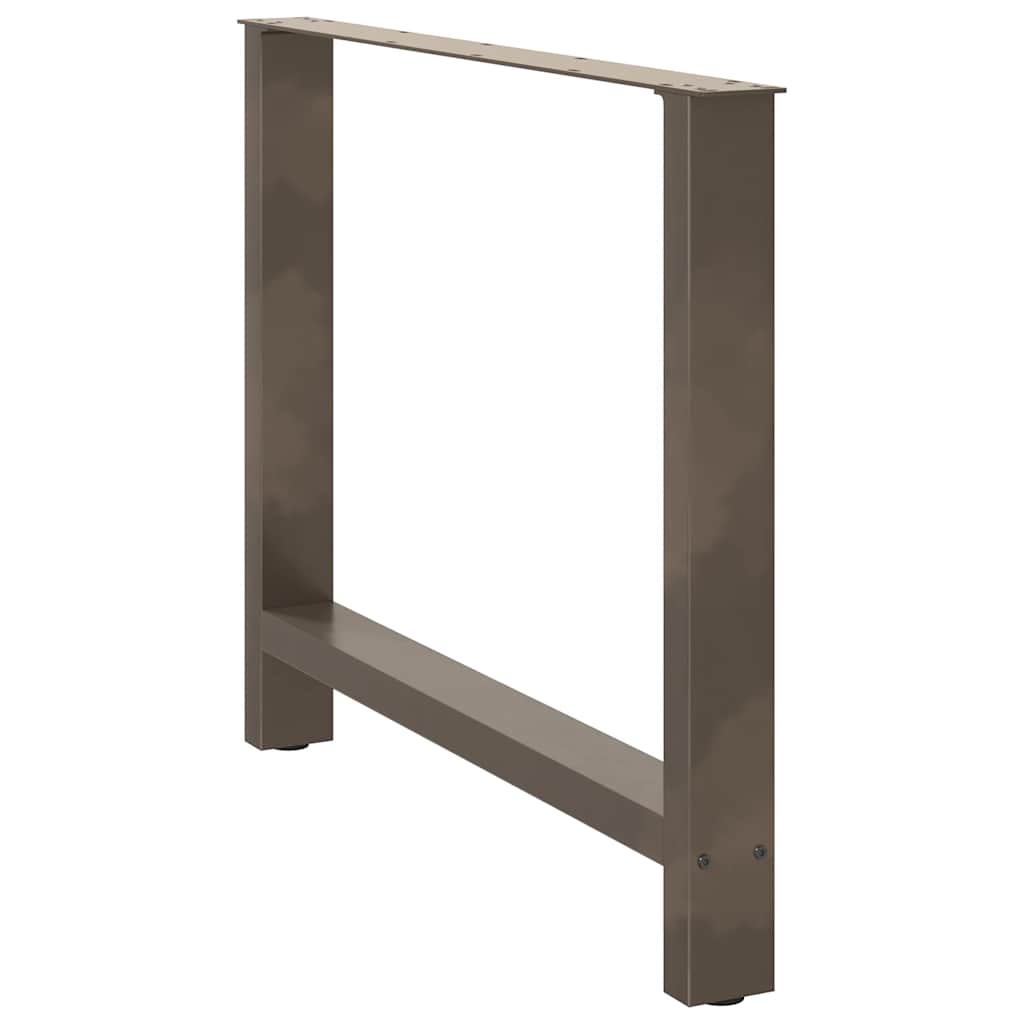 Gambe per tavolo da pranzo in acciaio naturale 2 pz 100x(72-73) cm Acciaio
