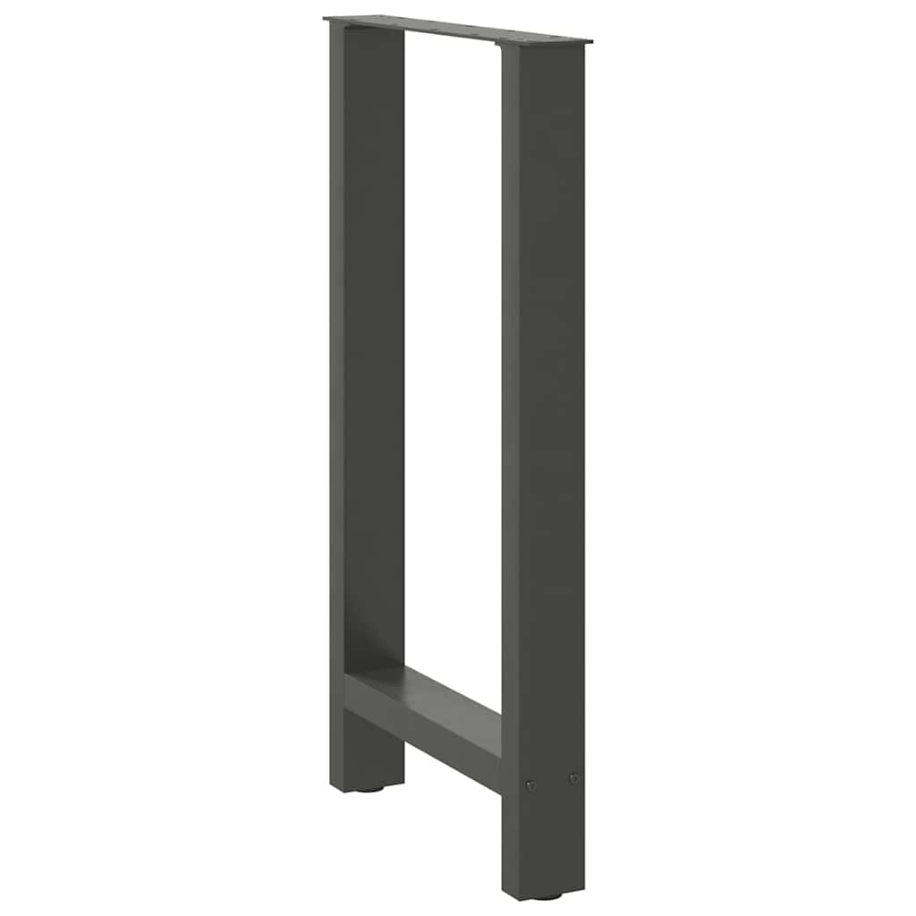 Gambe per tavolo da bar antracite 2 pz 40x(90-91) cm in acciaio