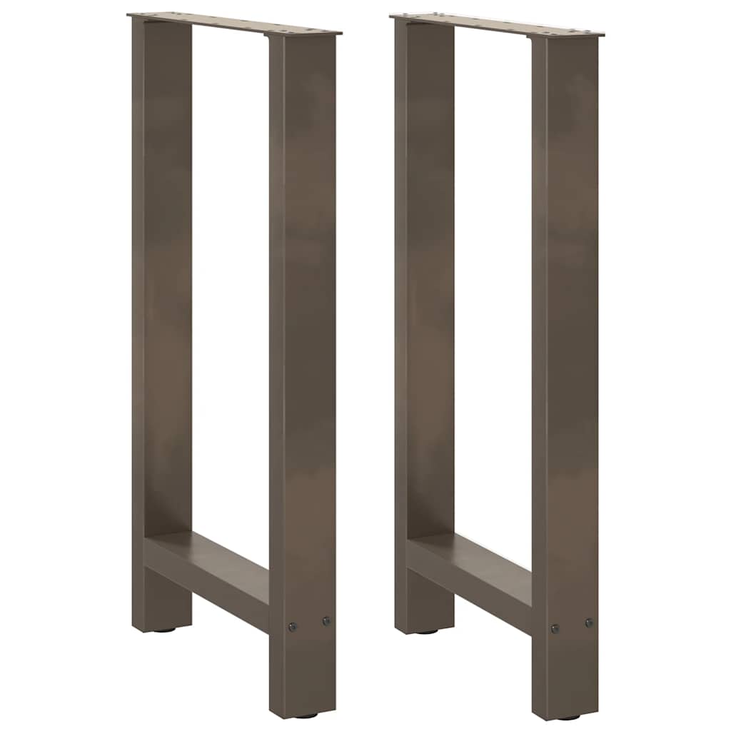 Gambe per tavolo da bar in acciaio naturale 2 pz 40x(90-91) cm in acciaio