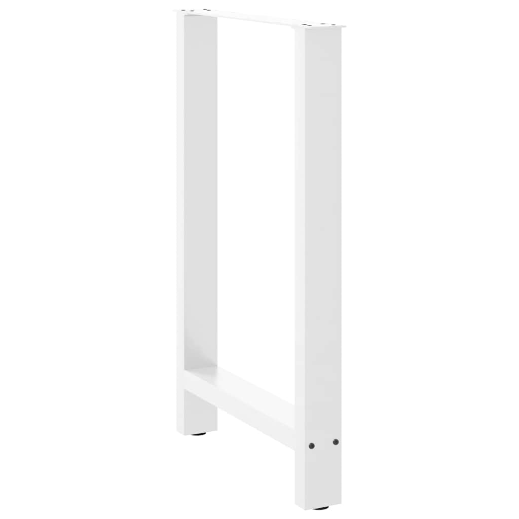 Gambe per tavolo da bar bianche 2 pz 60x(90-91) cm in acciaio