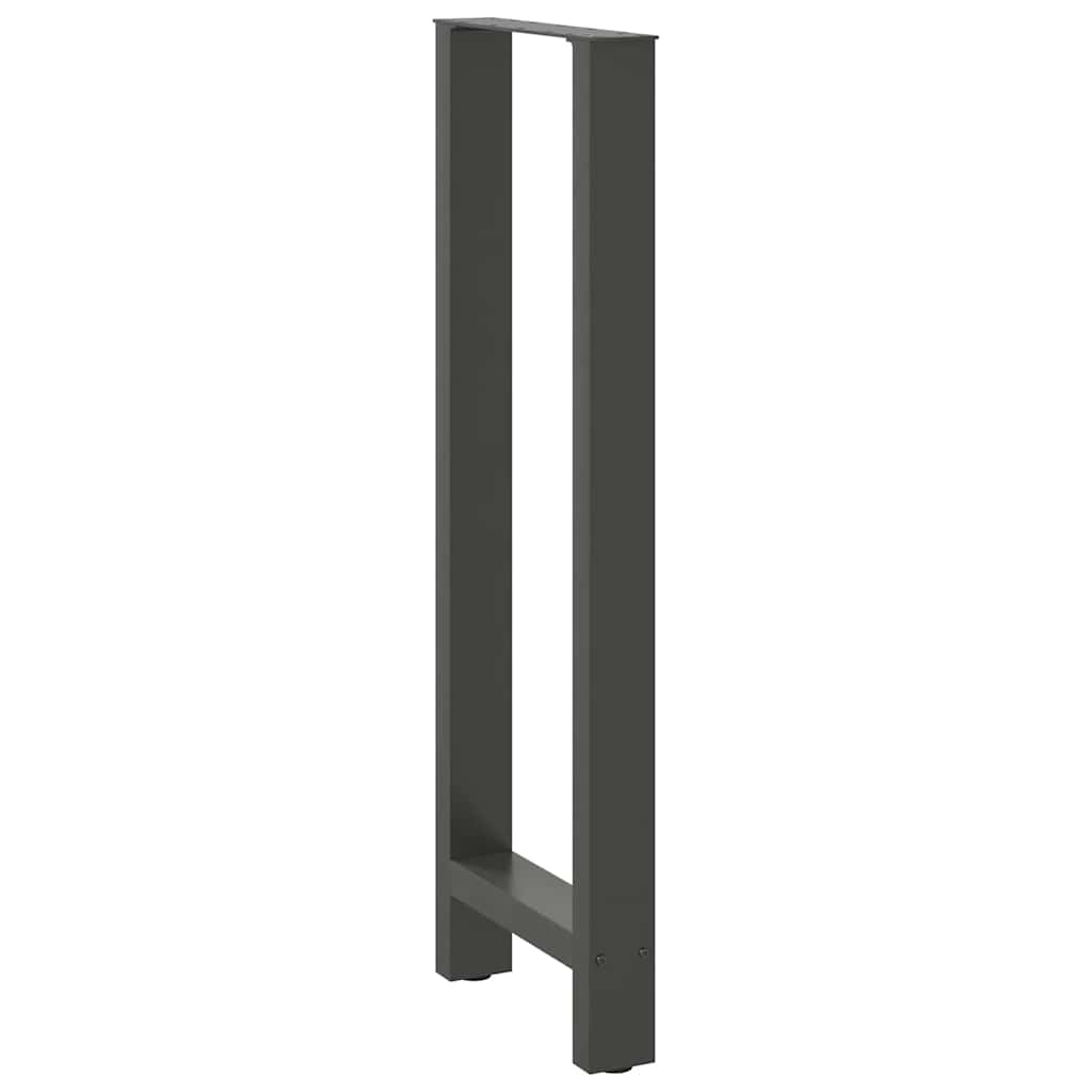 Gambe per tavolo da bar antracite 2 pz 50x(110-111) cm in acciaio