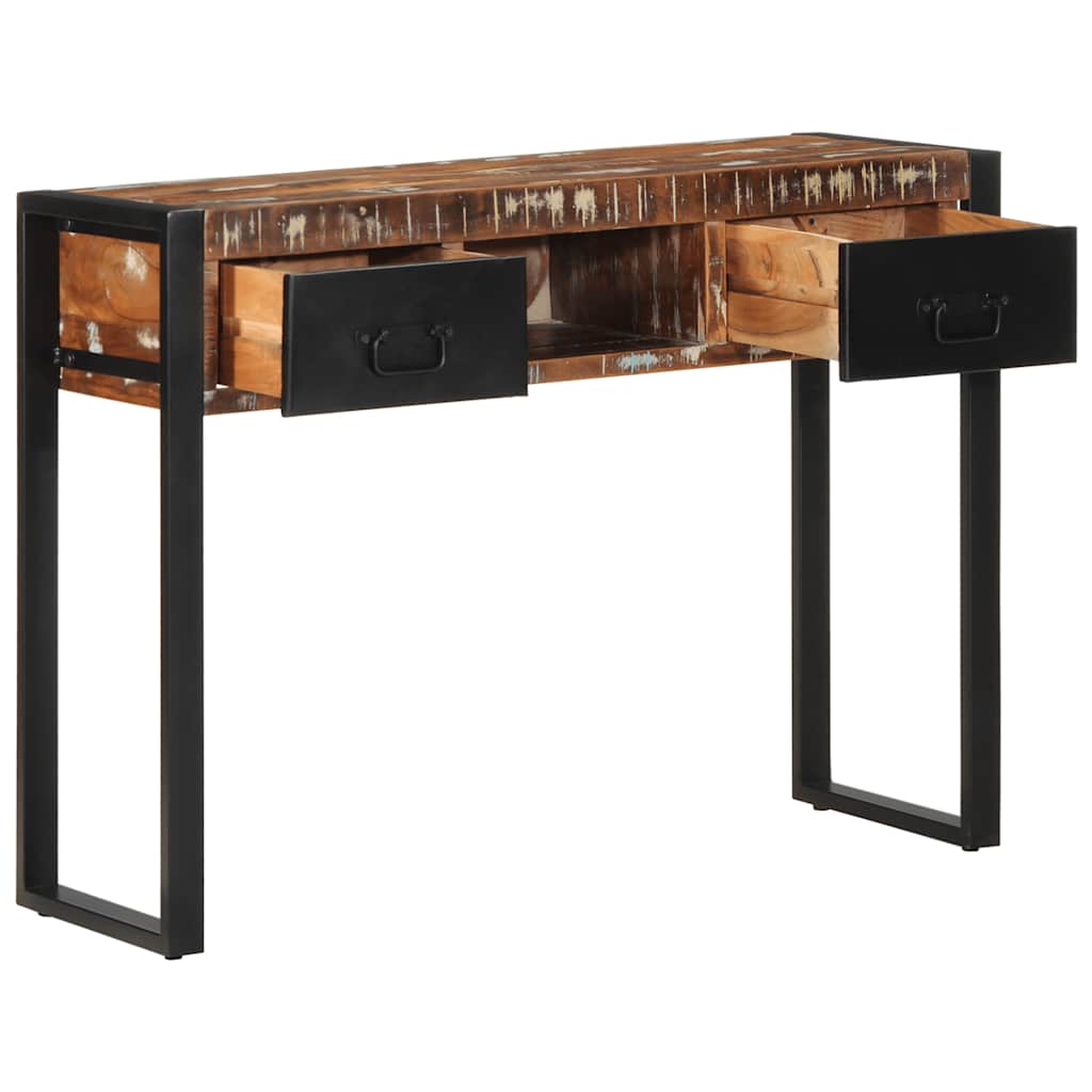 Tavolo Consolle Multicolore 100x35x75cm Legno Massello Recupero
