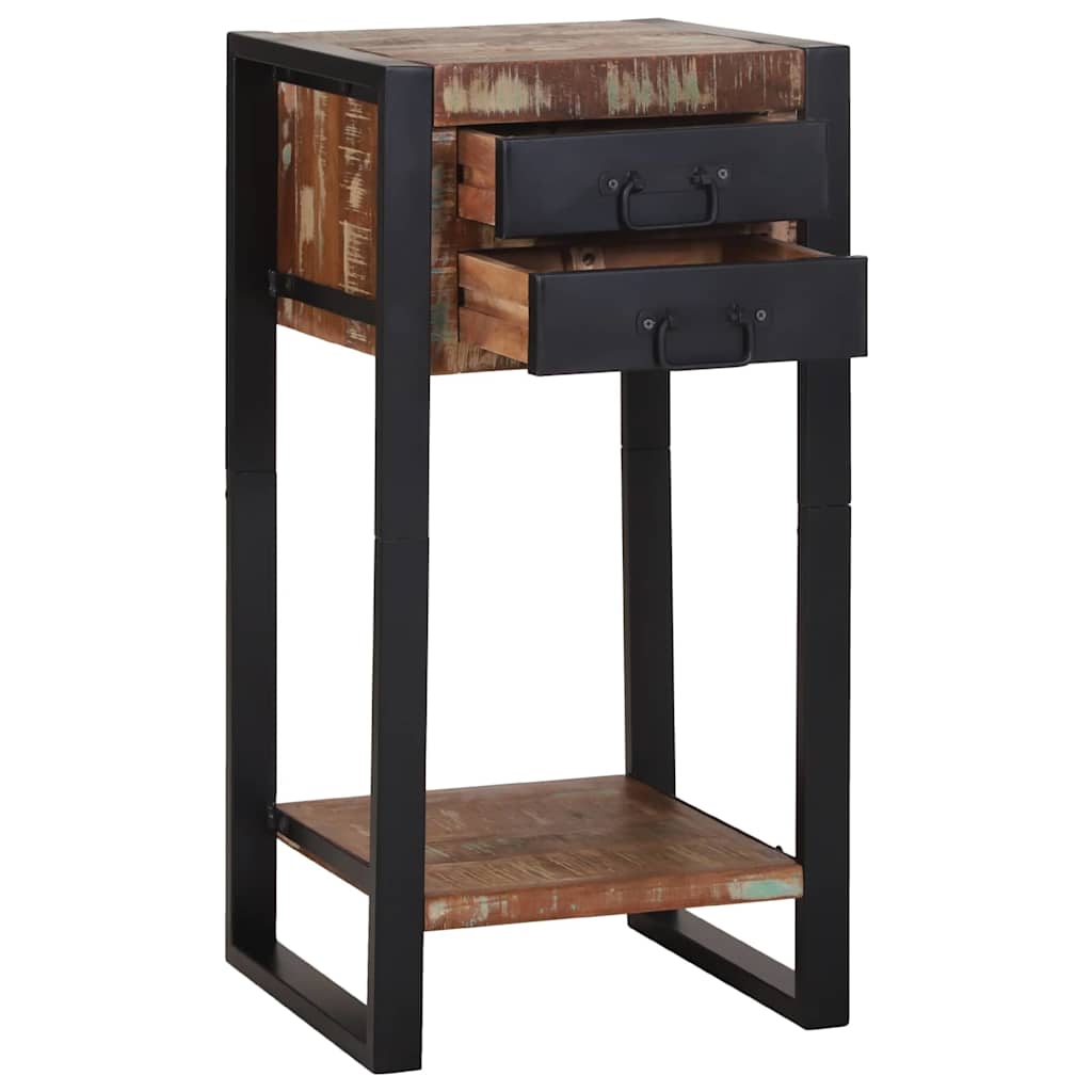 Tavolino Multicolore 40 x 40 x 80 cm Legno Recuperato Massello