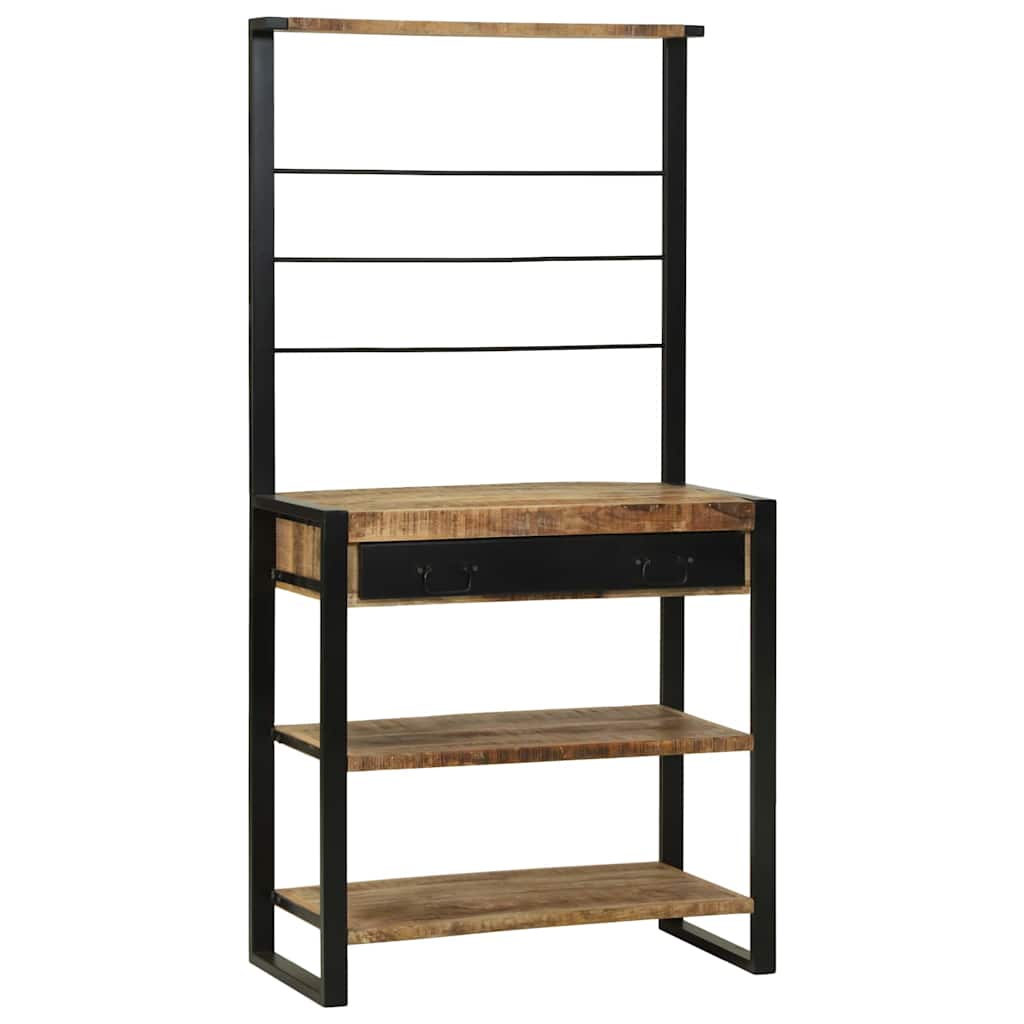 Scaffale da cucina Marrone e Nero 80 x 40 x 160 cm