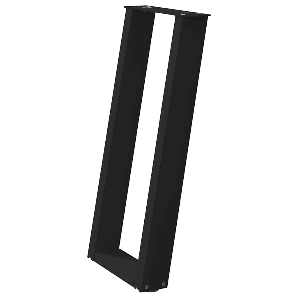Gambe per Tavolo Consolle a Forma di U 2 pz Nere 28x(72-73) cm Acciaio
